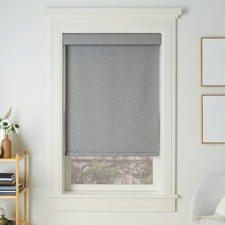 Color: Mountainside Storm Cloud; Fold Style: Roller; Lift: Cordless
