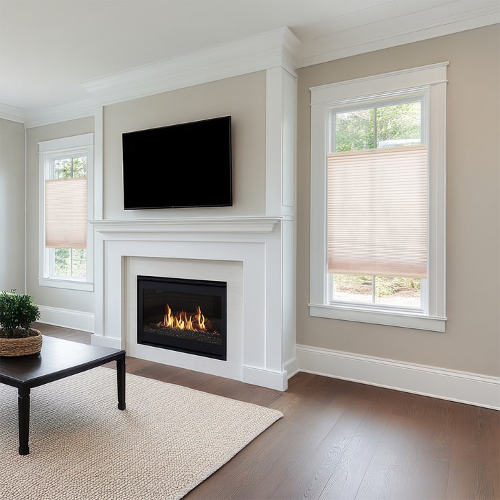 Color: Buckwheat; Lift: Cordless; Light Control: Top Down Bottom Up