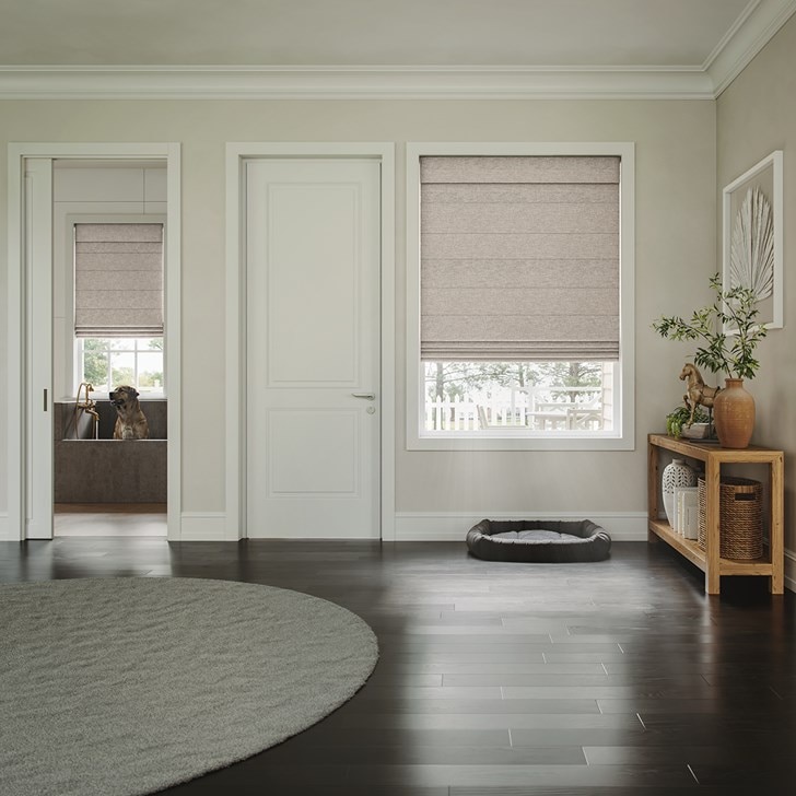 Color: Bellamy Candlelight; Fold Style: Flat Seamless; Liner: Blackout White