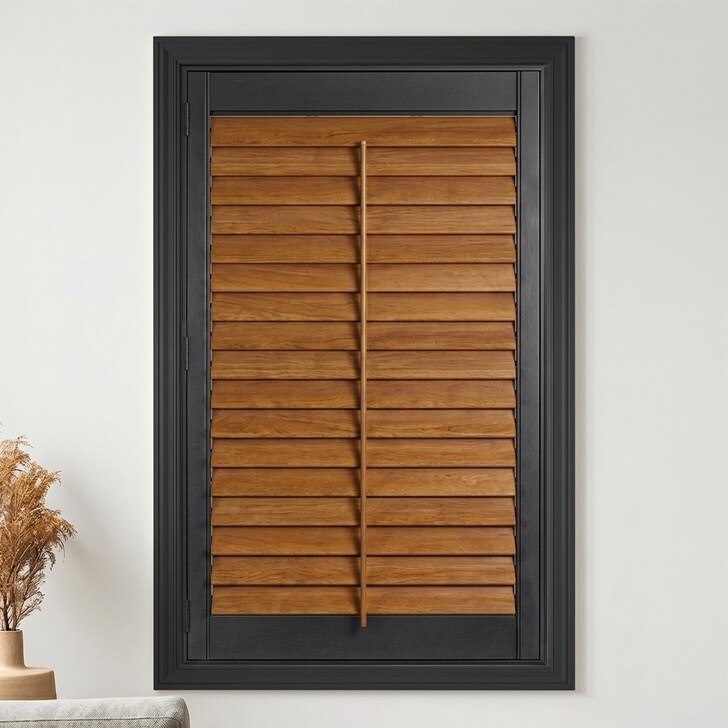 Frame Color: Midnight; Louver Color: Golden Oak
