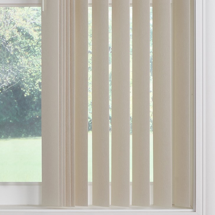 Color: Corly Beige CO-1053; Stack: 1 Way; Headrail: Dustcover Valance
