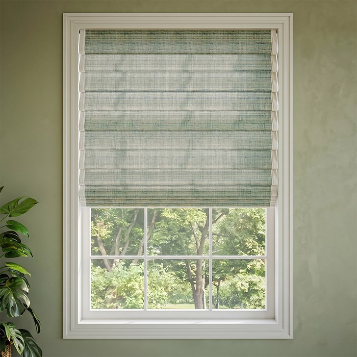 Color: Mercado Lagoon; Style: Hobbled Fold; Edge Binding: Magnolia
