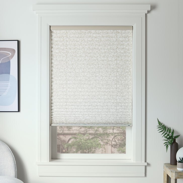 Color: Stone Path; Fold Style: Pleated; Lift: Cordless