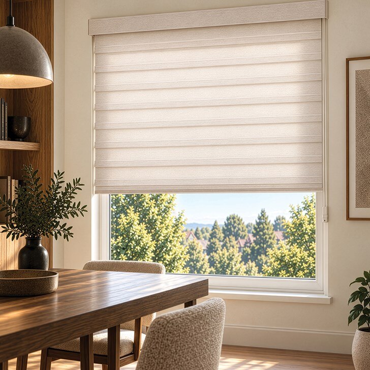 Color: Cottonwood; Opacity: Light Filtering; Lift: Continuous Corded Loop